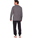 Dark grey cotton men's pyjama with long sleeves Just Stripes