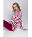 Dark red organic cotton long sleeved pyjama Graphic Leaves