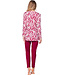 Dark red organic cotton long sleeved pyjama Graphic Leaves