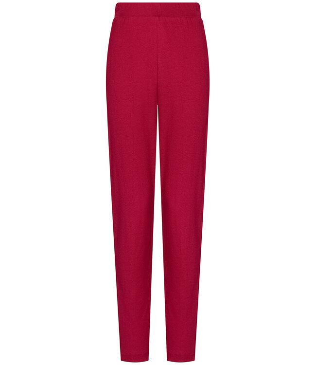 Dark red organic cotton long sleeved pyjama Graphic Leaves