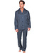 Donkerblauwe cuddle satin heren pyjama Geometric Groovy Squares