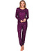 Dark purple fleece pyjama with long sleeves Fabulously Starry