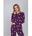 Donkerpaarse fleece pyjama met lange mouwen Fabulously Starry