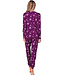 Dark purple fleece pyjama with long sleeves Fabulously Starry
