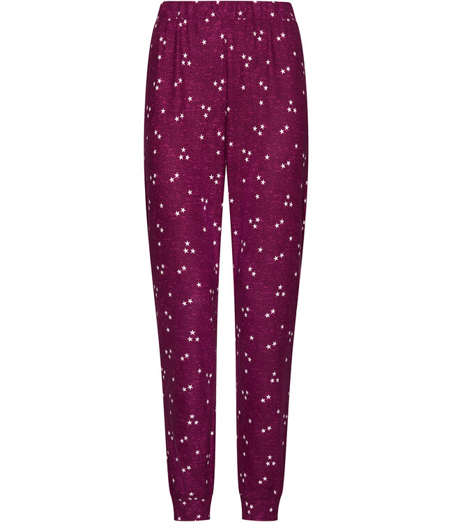 Dark purple fleece pyjama with long sleeves Fabulously Starry