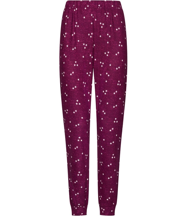 Donkerpaarse fleece pyjama met lange mouwen Fabulously Starry