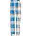 Blauwe fleece pyjama met boorden en voorzakken Chunky Check