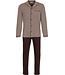 Pastunette for Men Dark grey cotton men's pyjama with revere collar Geometric Block