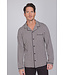 Dark grey cotton men's pyjama with revere collar Geometric Block