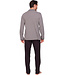 Dark grey cotton men's pyjama with revere collar Geometric Block