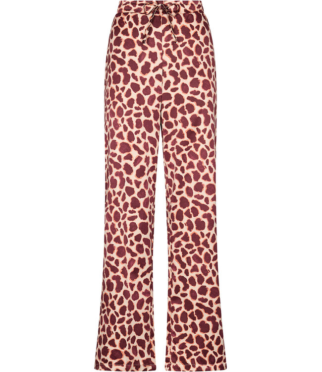 Dark red cuddle satin ladies pyjama full button Soft Animal