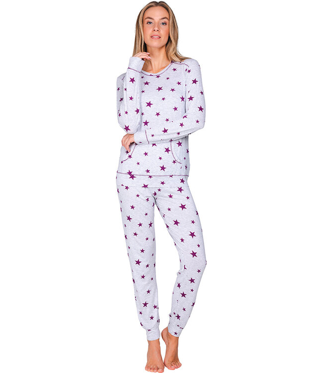 Grey pyjama with kangaroo pocket Fabulously Starry
