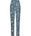 Dark blue cotton interlock ladies pyjama with V-neck Winter Flower