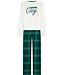 Green pyjama french terry top kangaroo pocket Cosy Check