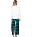 Green pyjama french terry top kangaroo pocket Cosy Check