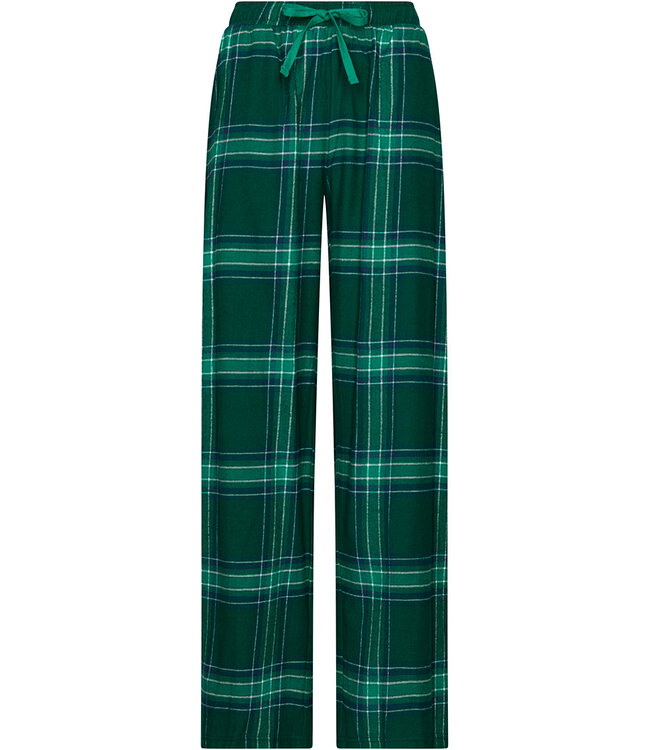Green pyjama french terry top kangaroo pocket Cosy Check