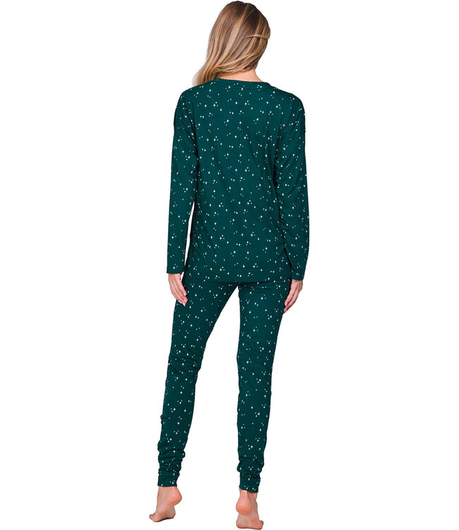 Dark green cotton pyjama with oversized top Starry Style