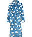 MyRebelle Blue fleece jacquard wrap morning gown long Fluffy Star