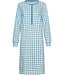 Blauw katoenen french terry nachthemd lange mouwen Checkered Blocks