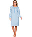 Blue cotton french terry nightdress with long sleeves Checkered Blocks