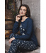 Donkerblauwe bio-katoenen pyjama met lange mouwen Snowflake Sparkle