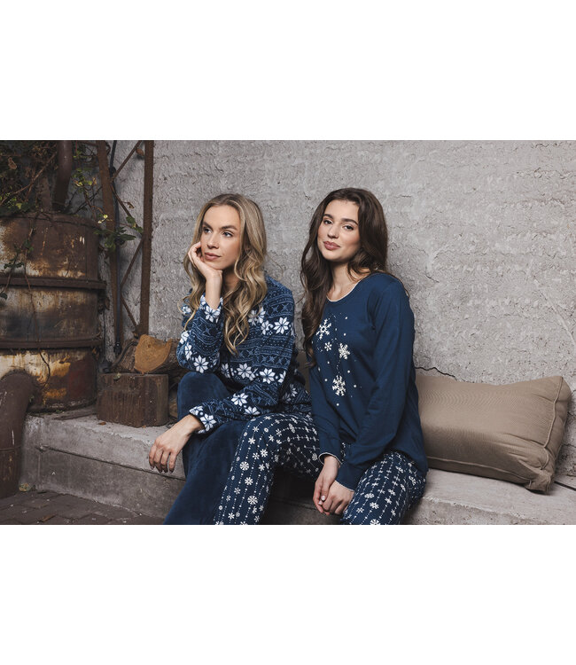 Dark blue organic cotton pyjama Snowflake Sparkle