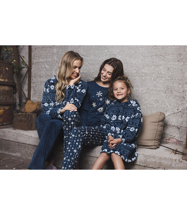 Dark blue organic cotton pyjama Snowflake Sparkle