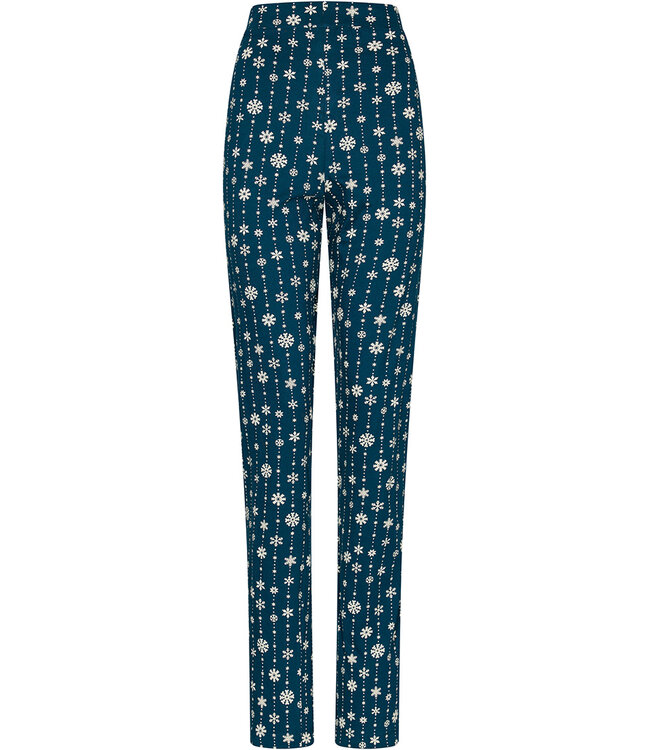 Donkerblauwe bio-katoenen pyjama met lange mouwen Snowflake Sparkle