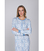 Blauw katoenen interlock nachthemd lange mouwen Vintage Paisley