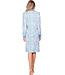 Blue cotton interlock long sleeved nightdress Vintage Paisley