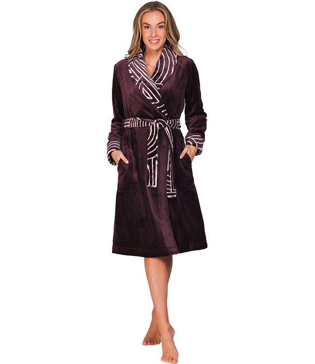 Dark purple fleece wrap dressing gown shawl collar Abstract Art