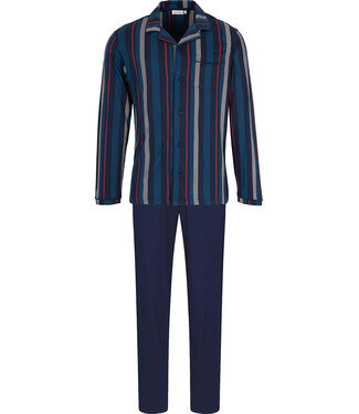 Pastunette for Men Dark blue men's pyjama with revere collar Modern Stripe