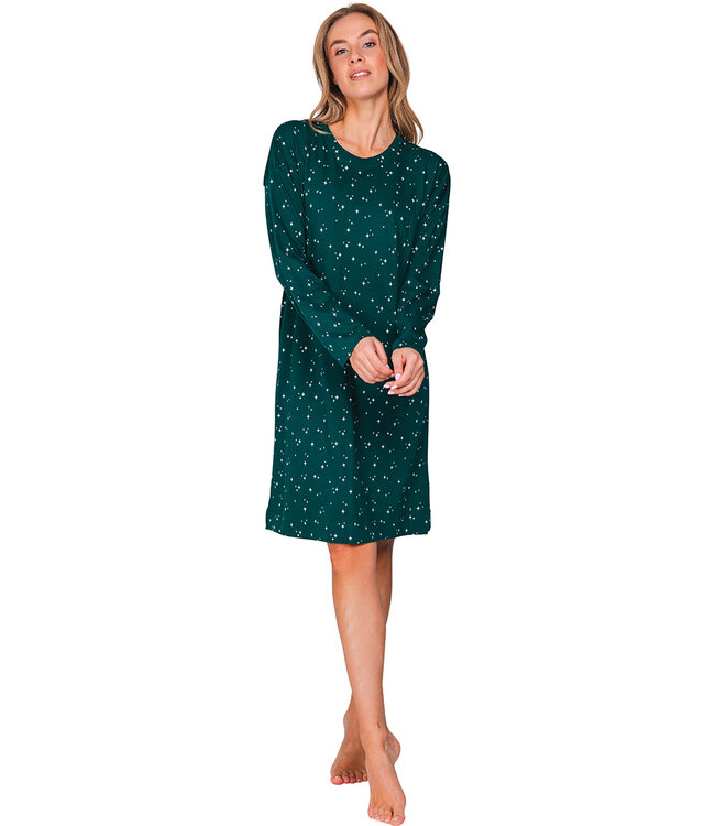 Dark green oversized cotton nightdress Starry Style