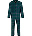 Pastunette for Men Donkerblauwe katoenen flanel heren pyjama lange mouw Forest Check