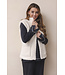 Dark grey cotton ladies pyjama with slits long sleeves Monochrome Fashion