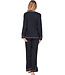 Dark grey cotton ladies pyjama with slits long sleeves Monochrome Fashion