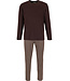 Dark grey cotton men's pyjama with round neckline Geometric Block