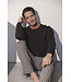 Dark grey cotton men's pyjama with round neckline Geometric Block