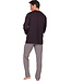 Dark grey cotton men's pyjama with round neckline Geometric Block