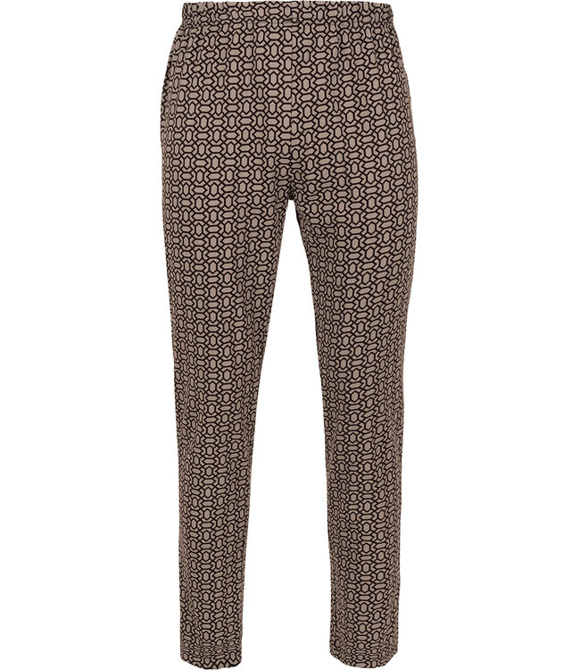 Dark grey cotton men's pyjama with round neckline Geometric Block