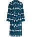 Donkerblauwe fleece ochtendjas met rits lang Nordic Beauty