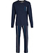 Pastunette for Men Dark blue long sleeved men's pyjama with V-neck Modern Stripe