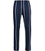 Dark blue long sleeved men's pyjama with V-neck Modern Stripe