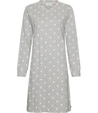MyRebelle Grijs nachthemd met V-hals en lange mouwen Paw Prints