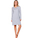 Grey nightdress with V-neck and long sleeves Paw Prints