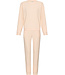 Beige huispak ronde hals met boorden lange mouwen Soft Comfort