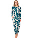 Dark green ladies pyjama with cuffs long sleeves Artistic Fashion