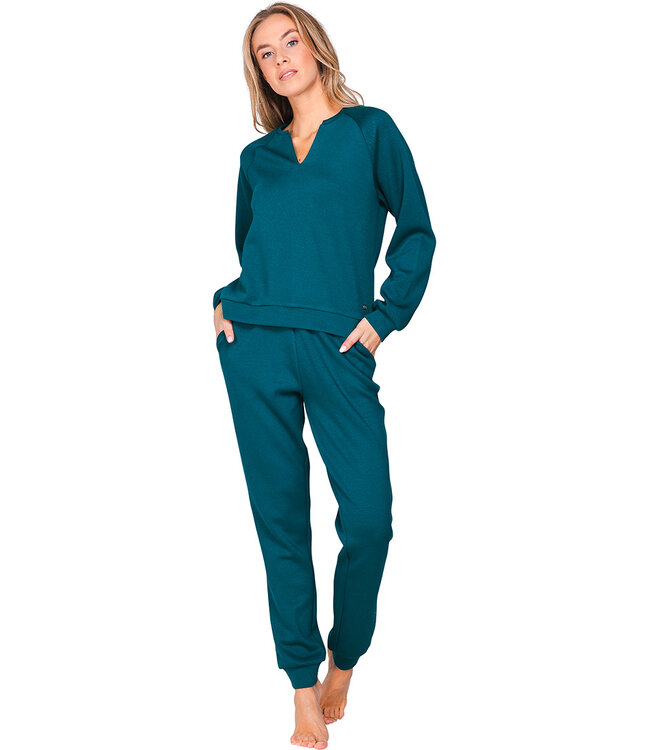 Dark green homesuit with cuffs long sleeves Soft Slumber