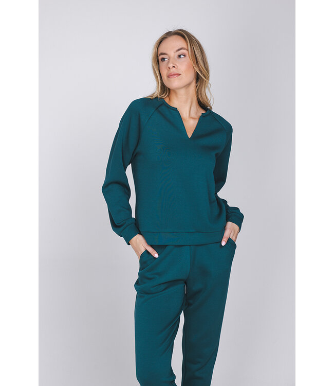Dark green homesuit with cuffs long sleeves Soft Slumber
