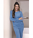 Blue jacquard terry long sleeved pyjama Diamond Dream